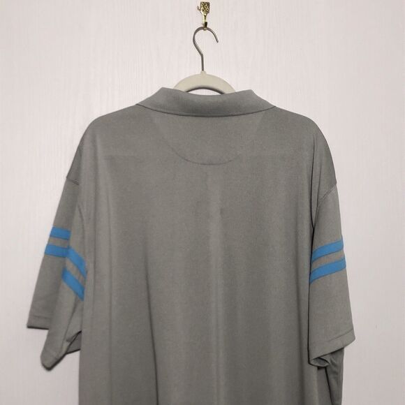 Haggar Polo Shirt Men's XXL Gray Blue Stripes Cool 18 Performance Golf Prep New - Picture 9 of 11